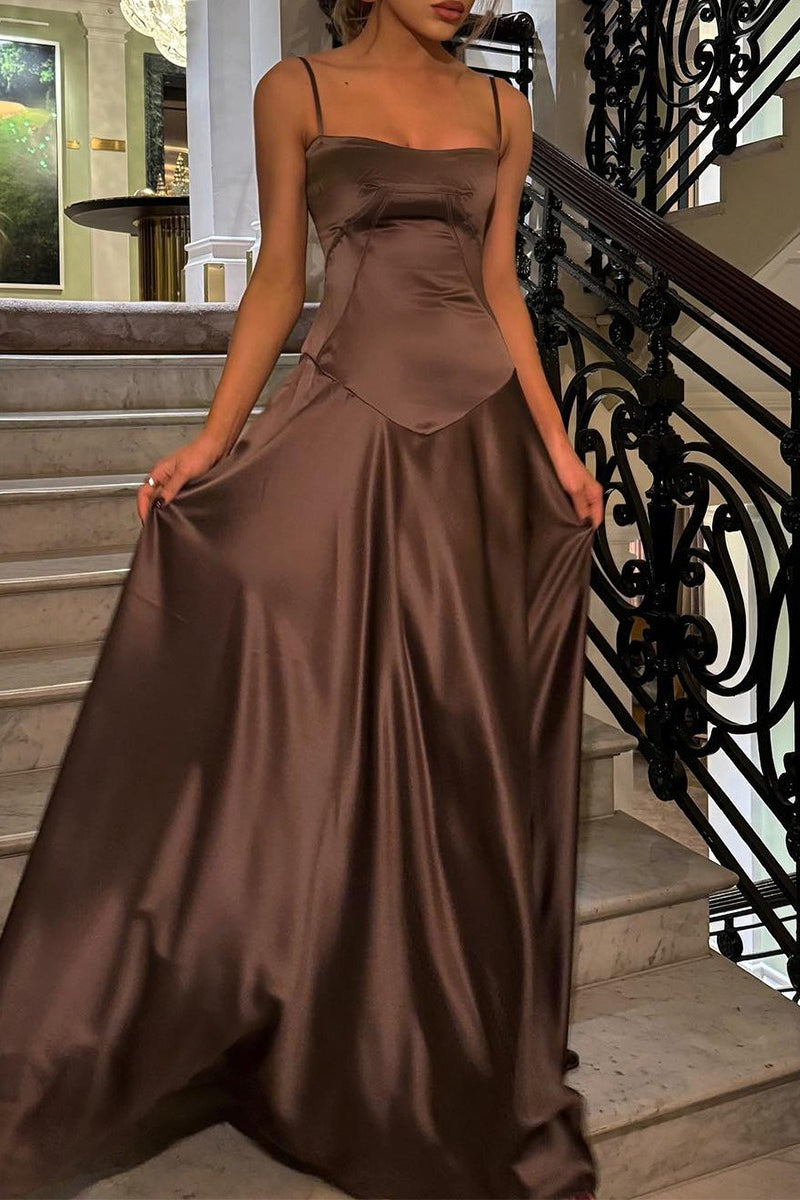 Sexy Cami Slim Fit Back Tie Long Prom Dress image 11