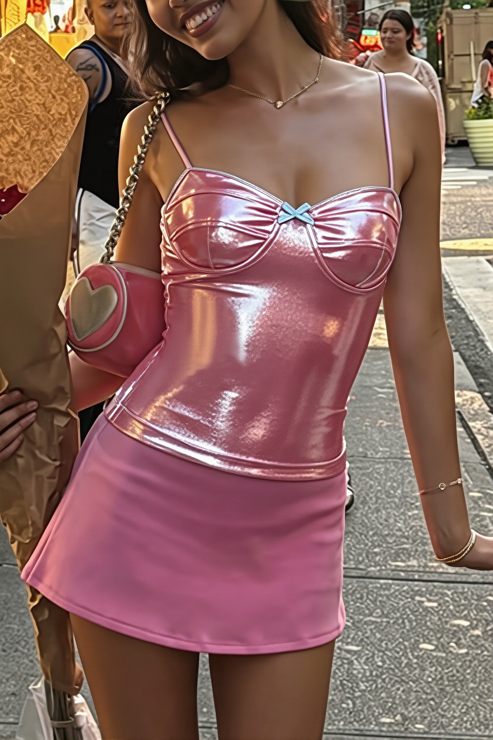 Shiny Satin Spaghetti Strap Sexy Slim Fit Cami Top image 4