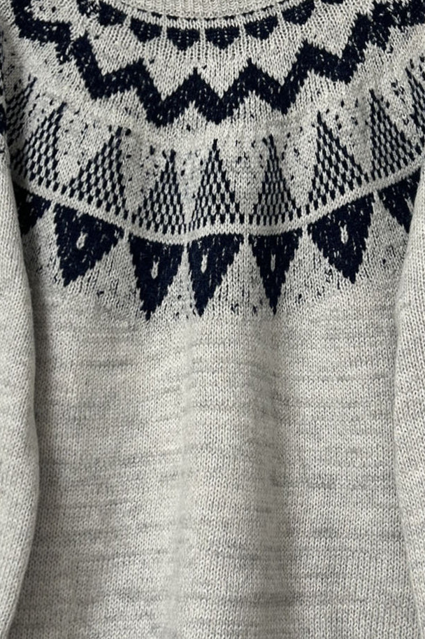 Vintage Slouchy Jacquard Loose Knit Pullover Sweater image 3
