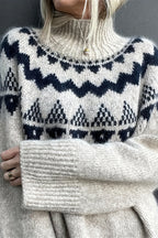 Vintage Loose Fit Jacquard Knit Sweater image 3