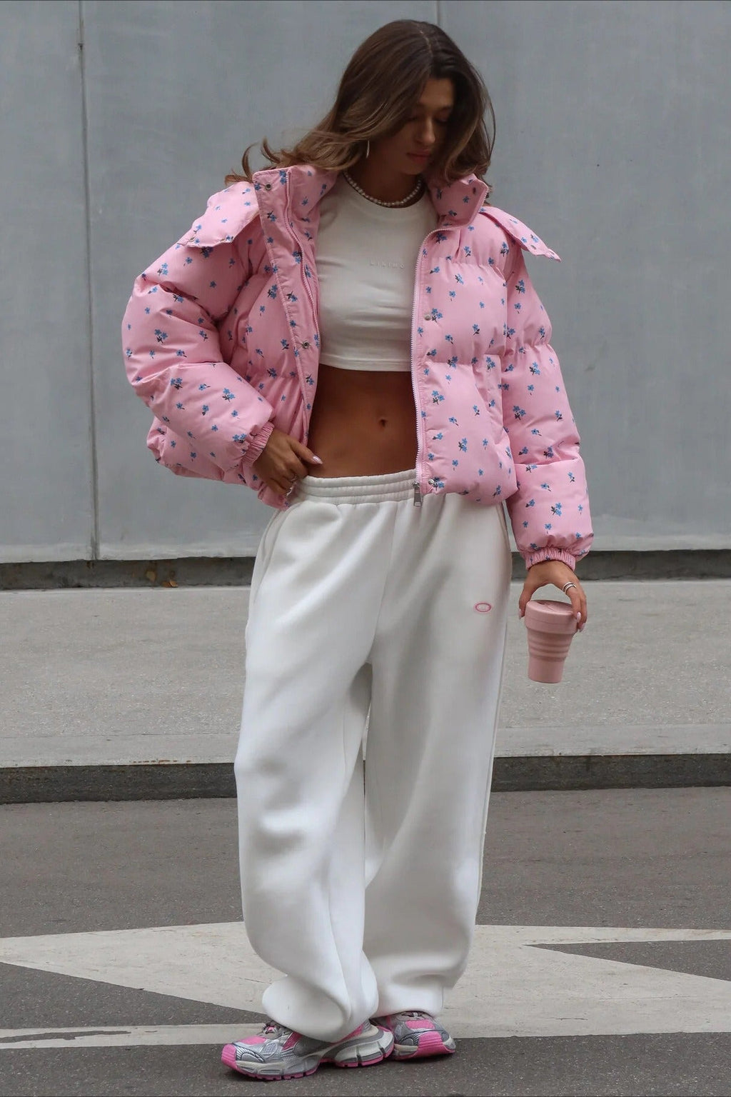 Chic Printed Puffy Puffer Jacket image 7