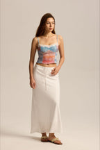 Drawstring High Waist Bodycon Midi Skirt image 4