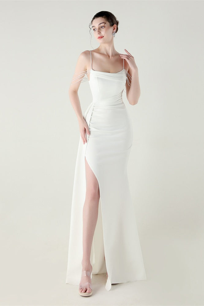 Satin Spaghetti Strap Mermaid Party Dress image 5