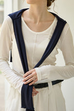 Tencel Wool Blend Round Neck Knit Top image 7