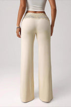 Splice Lace Waist Flared Pants image 5