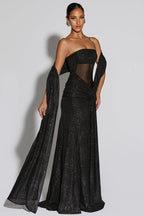 Sexy Elegant Tube Off Shoulder Silver Prom Dress image 1