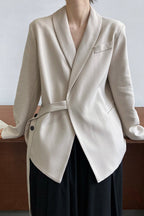 Fashionable Draped Apple Collar Blazer image 8
