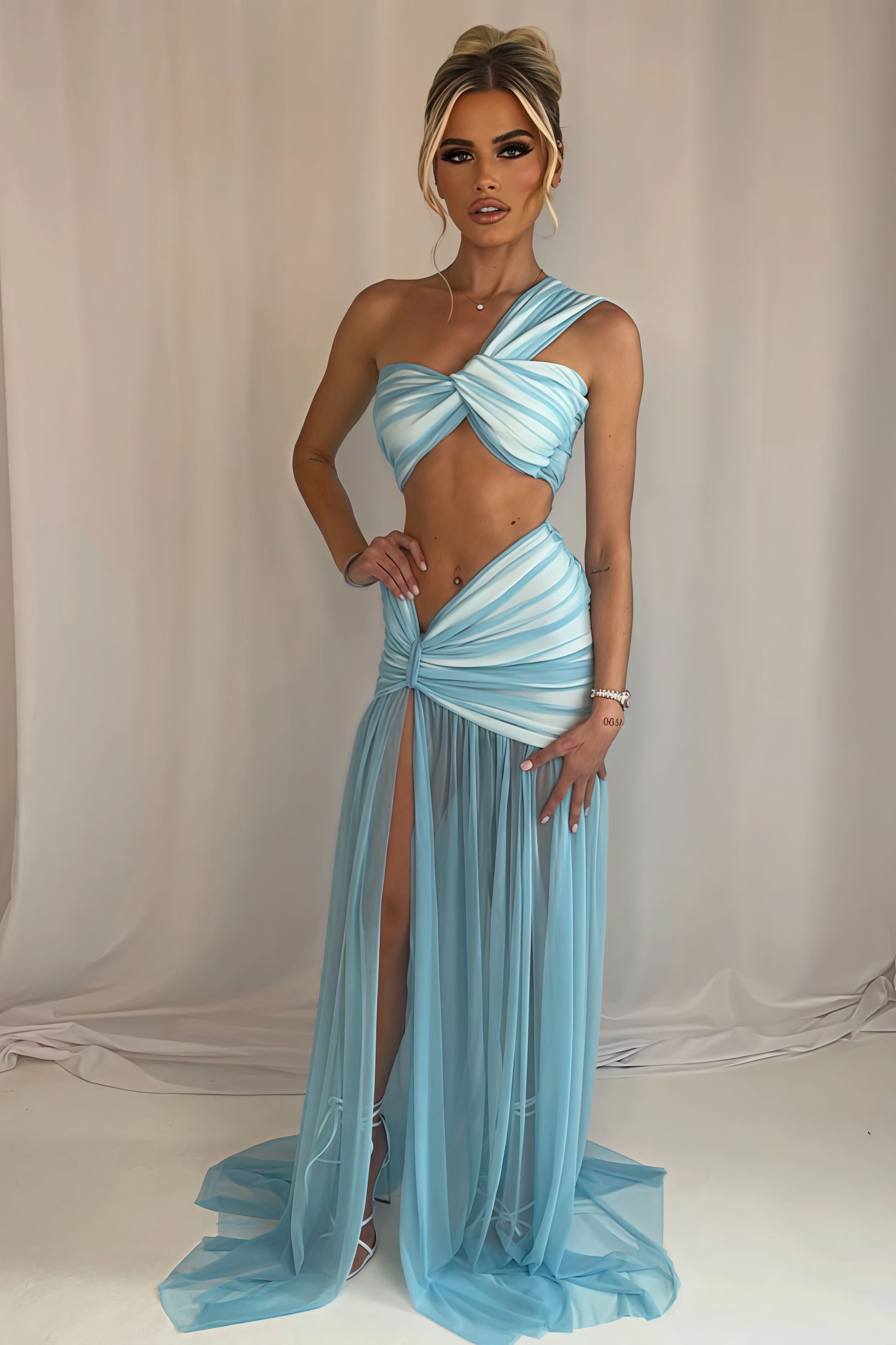 Sexy Bikini Top Mesh Bodycon Skirt Set image 2