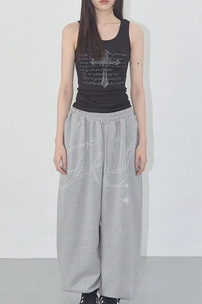 Vintage Hip-hop Letter Wing Casual Pants image 4