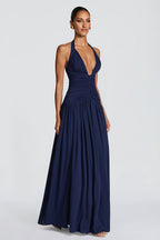 Elegant Halter Neck Slit Backless Maxi Dress image 5