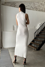 Sleeveless Turtleneck Knit Sweater Dress image 17
