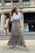 Leopard Print Flowy Midi Skirt image 2