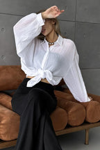 Solid Casual Chic Long Sleeve Blouse image 10