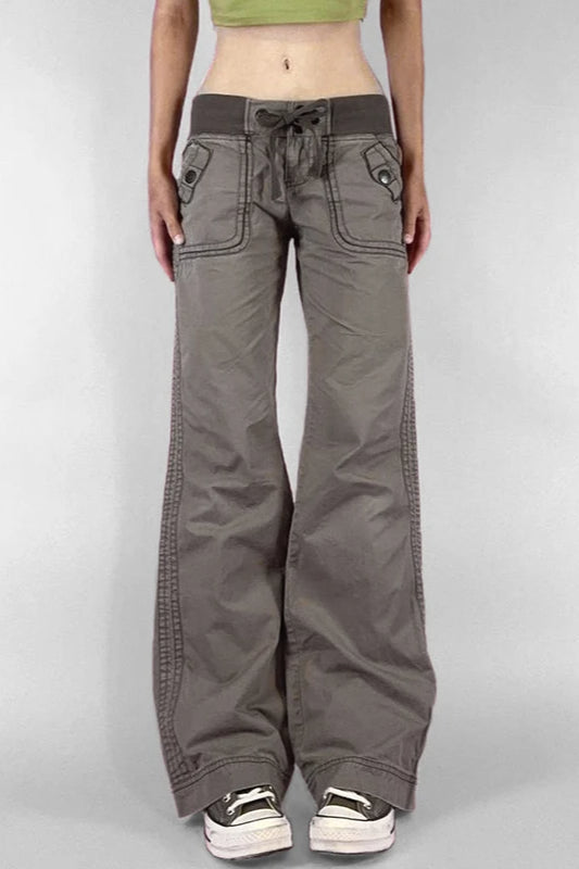 Multi Pocket Low Waist Bootcut Jeans image 1