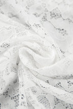 White Lace Sheer High Waist A-Line Skirt image 6