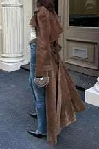 Vintage Brown Belted Long Coat image 3
