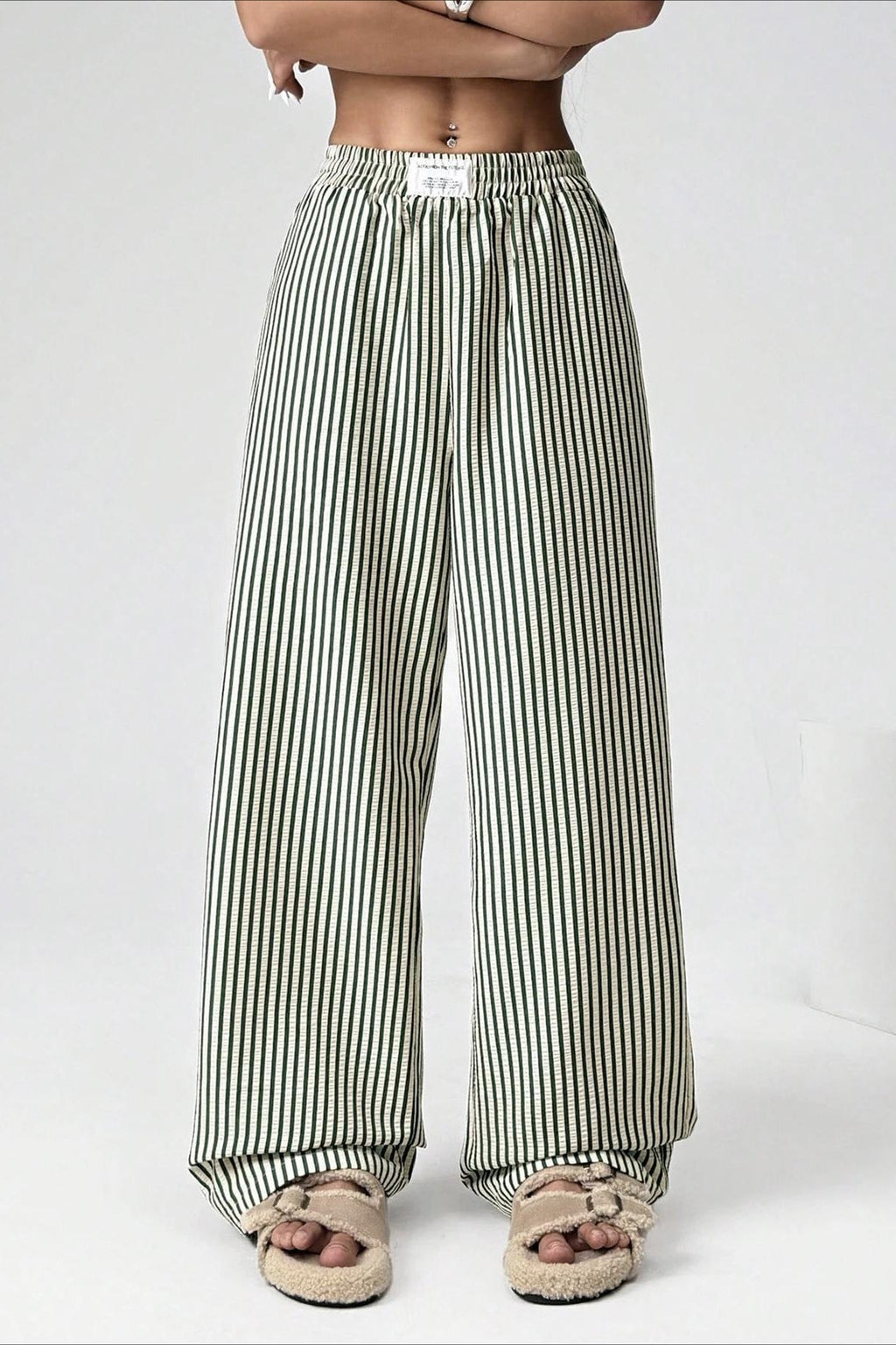 High Waist Striped Casual Pants image 6