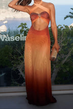 Halter Hollow Out Maxi Floral Dress image 3