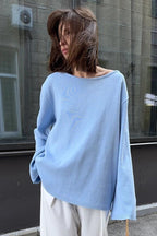 Backless Loose Fit Knit Blouse image 1
