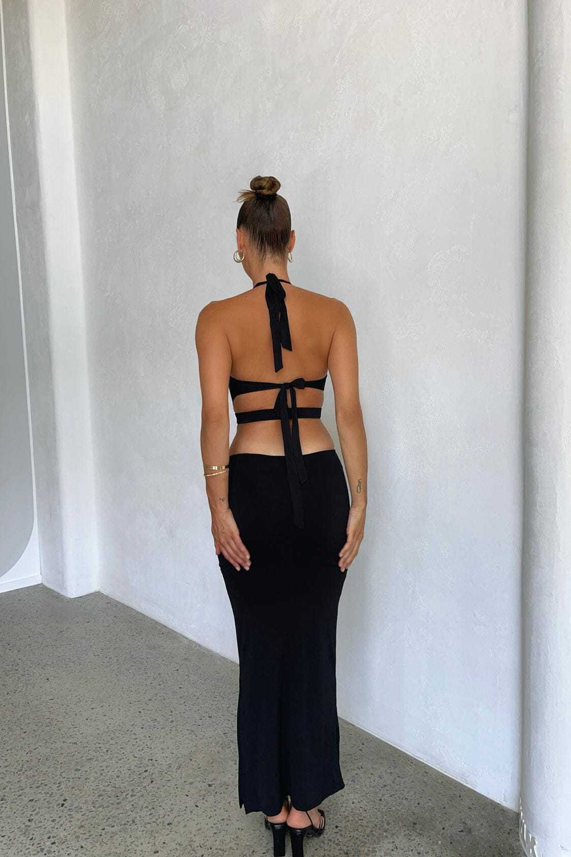 Hollow Chest Strappy Wrapped Neckline Maxi Dress image 5