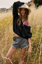 Plain Cropped Zipper Sporty Sweatshirt image 8
