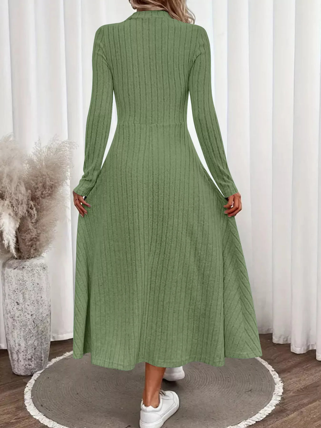 Renee Knit Midi Dress detail view styled for Avrienne