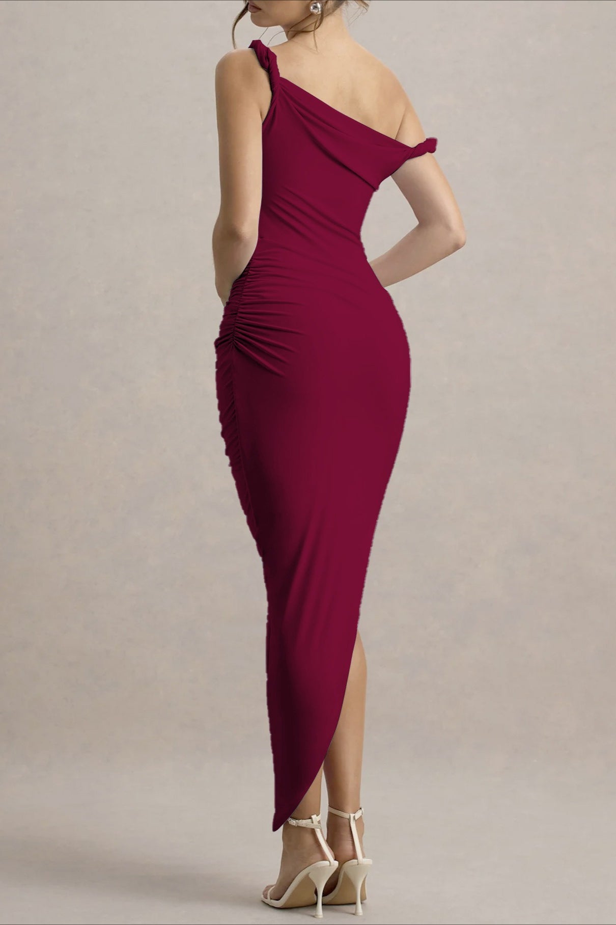 Asymmetrical Bodycon Maxi Party Dress image 11