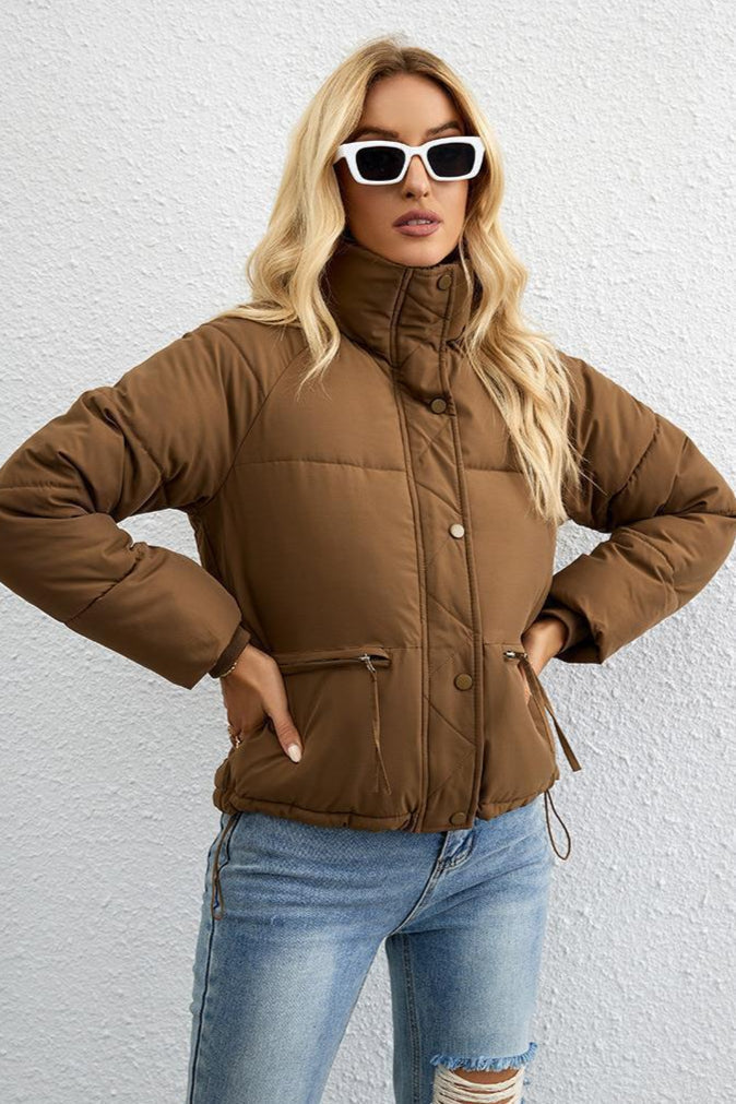 Short Stand Collar Puffer Coat image 4
