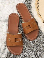 Margaux Flat Sandals detail view styled for Avrienne