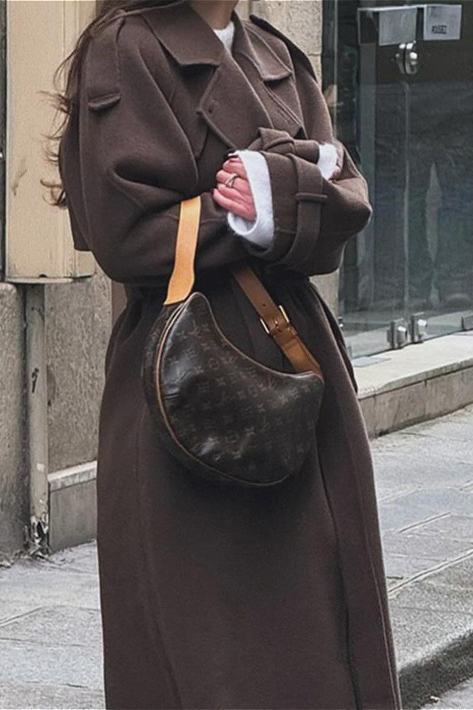 Solid Color Longline Elegant Long Sleeve  Overcoat image 6