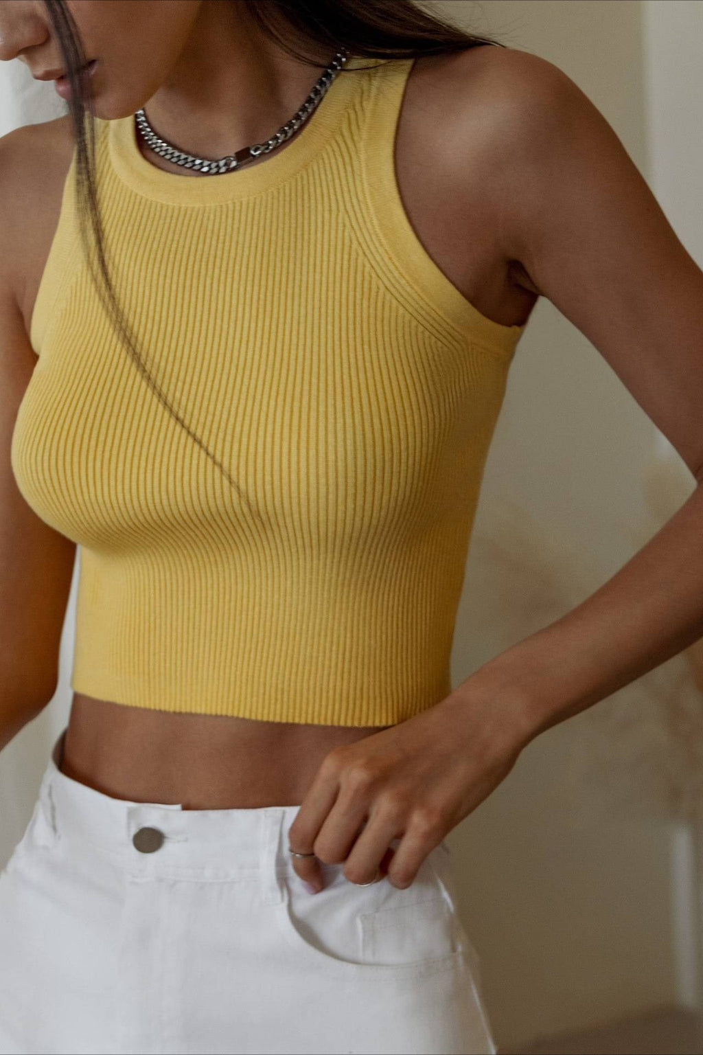 Solid Cropped Knit Top image 14
