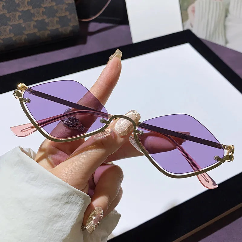 Nadia Cat-Eye Sunglasses detail view styled for Avrienne