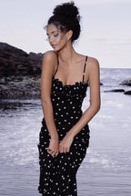 Polka Dot Backless Cami Bodycon Maxi Dress image 2