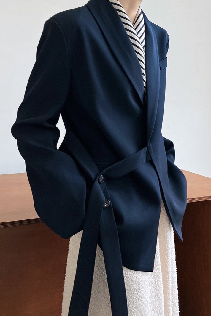 Fashionable Draped Apple Collar Blazer image 6