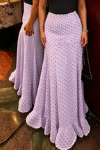 High Waist Polka Dot Hip Long Skirt image 6