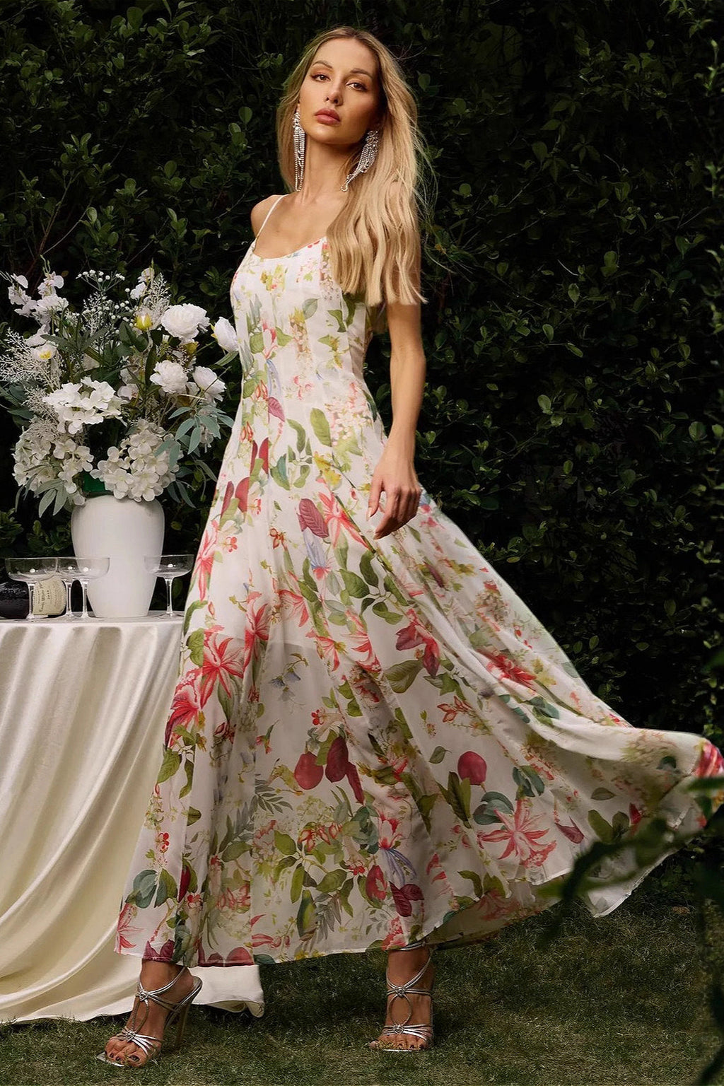 Sexy Slim Cami Printed Floral Dress image 1