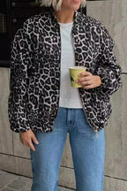 Animal Print Cotton Casual Coat image 1