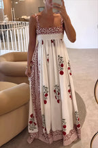 High Waist Floral Tank Swing Boho Dress image 1