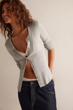 Solid Single-Button Fitted Long-Sleeve Knit Cardigan image 9