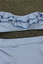 Striped Ruffle Bikini Set image 4