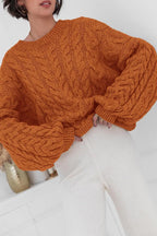 Vintage Chunky Knit Cable Sweater image 14