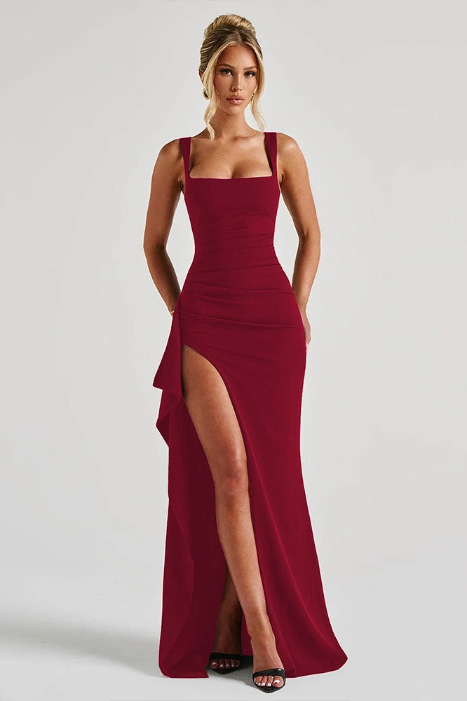 Sexy Spaghetti Strap High Slit Maxi Party Dress image 11