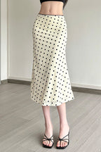 Solid Polka Dot High Waist Bodycon Skirt image 1