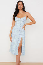 Spaghetti Strap Split Floral Dress image 5