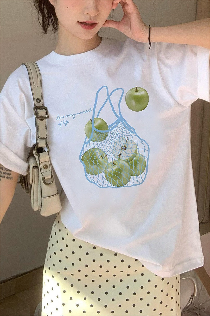 Casual Loose Fresh Printed T‑shirt image 3