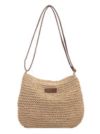 Aveline Straw Crossbody detail view styled for Avrienne