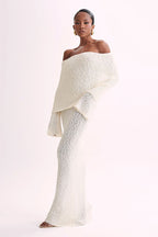 Off Shoulder One Shoulder Knit Sweater Dress image 9