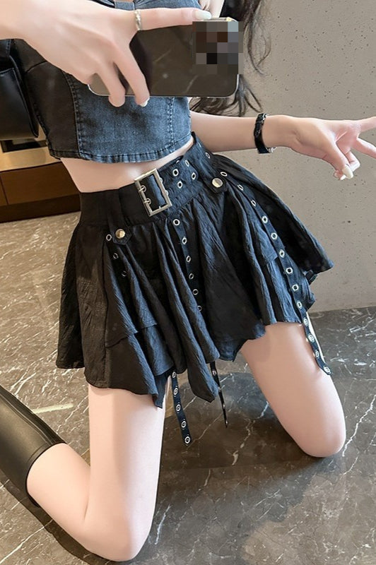 Wasteland Vintage Belt Asymmetrical Mini Skirt image 5