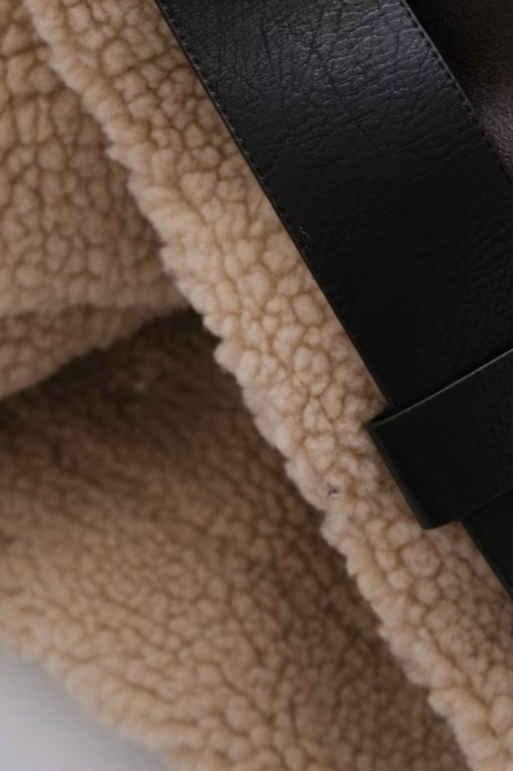 Multi-Zip Faux Shearling Longline Jacket image 12