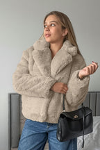 Solid Color Minimalist Fleece Loose Coat image 5